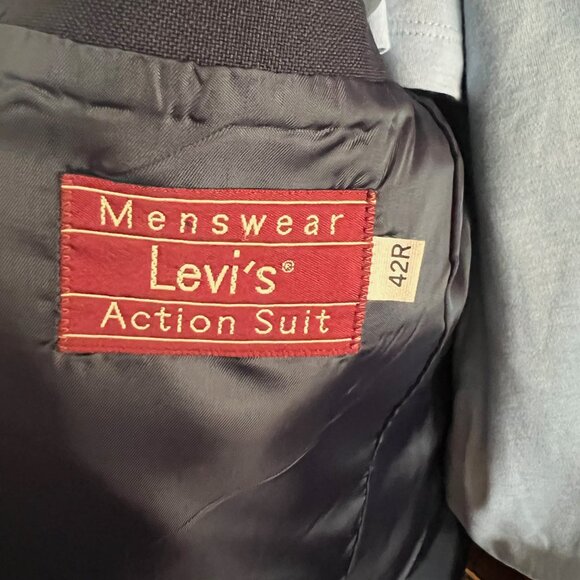 70's Vintage Levi's Action Suit Navy Jacket 42L in mint condition - Picture 2 of 4